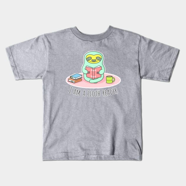 Reading Sloth Kids T-Shirt by sombrasblancas